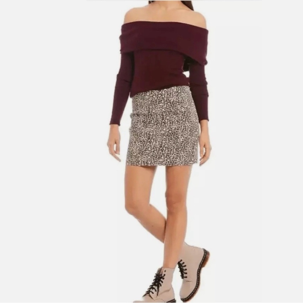 Free People Leopard Print Skirt